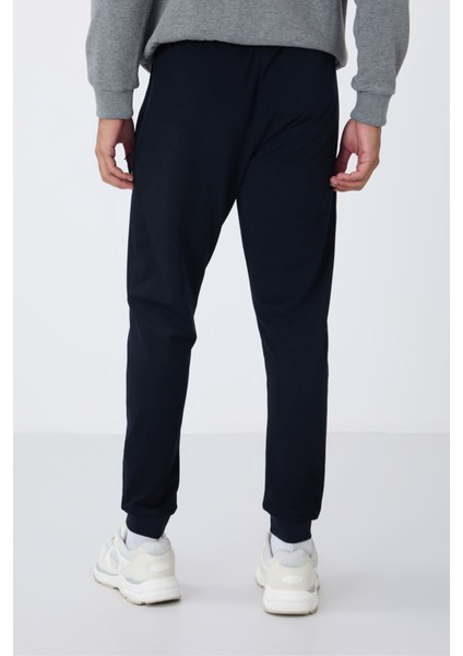 Lacivert Fermuar Cepli Standart Kalıp Jogger Erkek Eşofman Alt - 84651