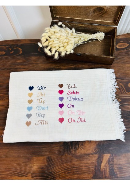 Isimli Hastane Çıkış Seti, Takı Yastığı ve Puset Örtüsü %100 Pamuk 12 Parça 0-3 Ay Nakışlı