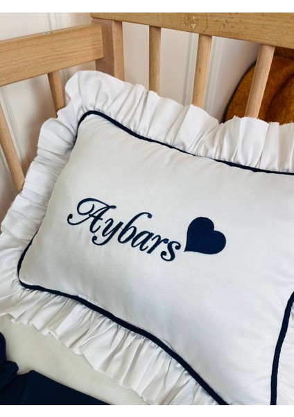 Isimli Hastane Çıkış Seti, Takı Yastığı ve Puset Örtüsü %100 Pamuk 12 Parça 0-3 Ay Nakışlı