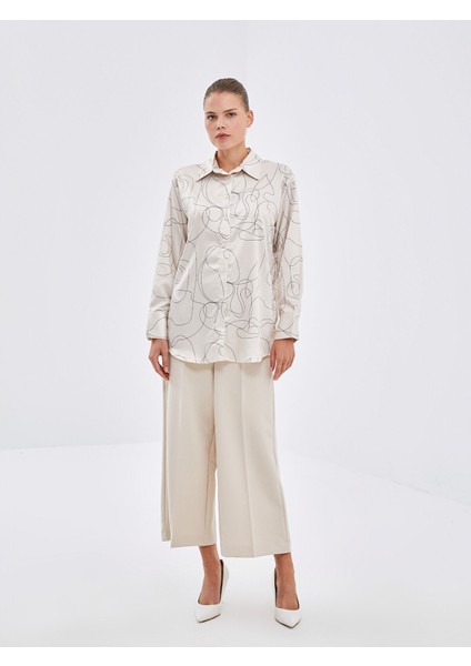 Yeni Sezon Desenli Saten Kadın Gömlek Tunik fiyatları