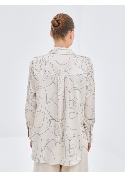 Yeni Sezon Desenli Saten Kadın Gömlek Tunik fırsatları