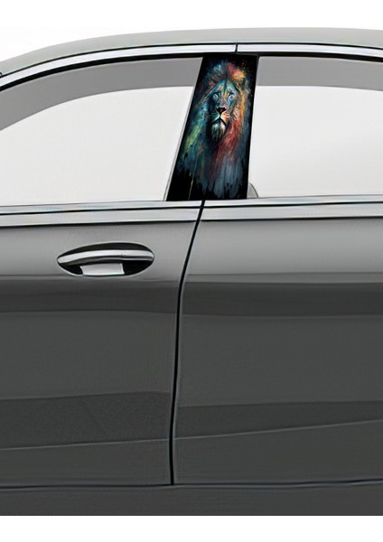 Araç Kapı Direk Kaplama Folyosu Desenli (Sağ Sol Takım) (2 Adet) - 22X50 cm