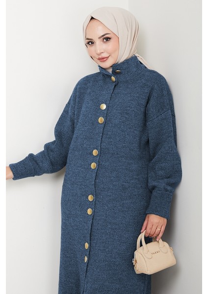 Reha Düğmeli Triko Hırka 1603 - Mavi