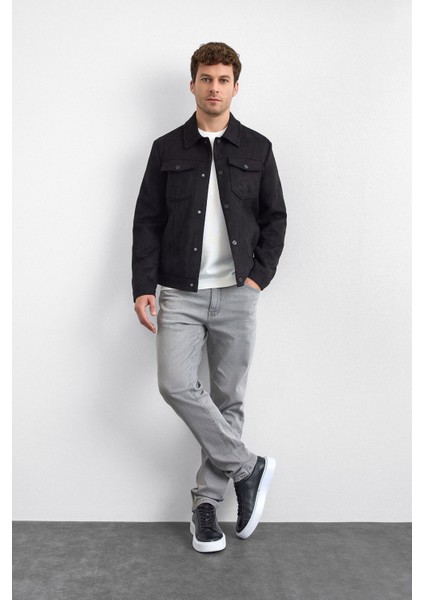 Siyah Gömlek Yaka Çıt Çıt Kapamalı Süet Ceket fiyatları