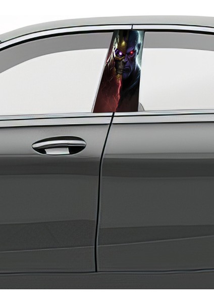 Araç Kapı Direk Kaplama Folyosu Desenli (Sağ Sol Takım) (2 Adet) - 22X50 cm