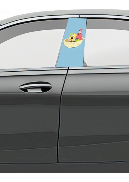 Araç Kapı Direk Kaplama Folyosu Desenli (Sağ Sol Takım) (2 Adet) - 22X50 cm