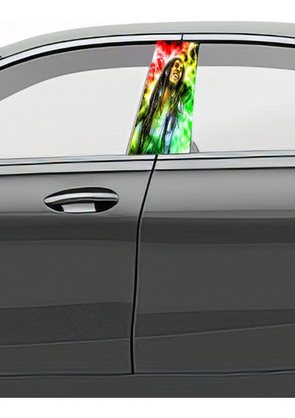 Araç Kapı Direk Kaplama Folyosu Desenli (Sağ Sol Takım) (2 Adet) - 22X50 cm