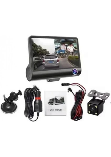 504 170 Geniş Açı, G-Sensörlü, Gece Görüşlü 1080P Çift Yönlü Araç Kamerası (Ön+Arka) - Park Modlu Car Dvr modelleri
