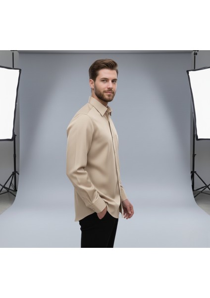 Erkek Geniş Kalıp Klasik Uzun Kollu Poplin Gömlek fiyatları