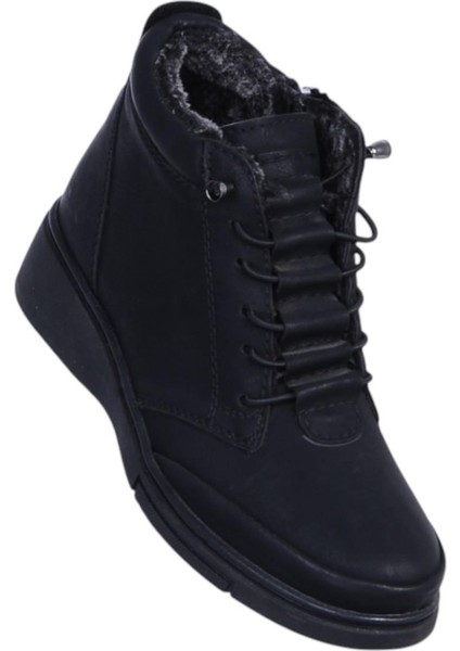 Estelle 770 Zümrüt Siyah Kadın Içi Kürklü Düz Bot