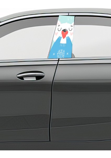 Araç Kapı Direk Kaplama Folyosu Desenli (Sağ Sol Takım) (2 Adet) - 22X50 cm