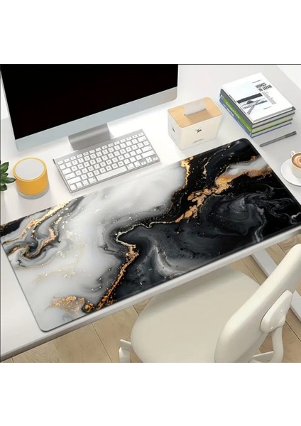 65X25 cm Yaldızlı Mermer Tasarımı Kaydırmaz Taban Speed Yüzey Oyuncu Mouse Pad Gaming fırsatları