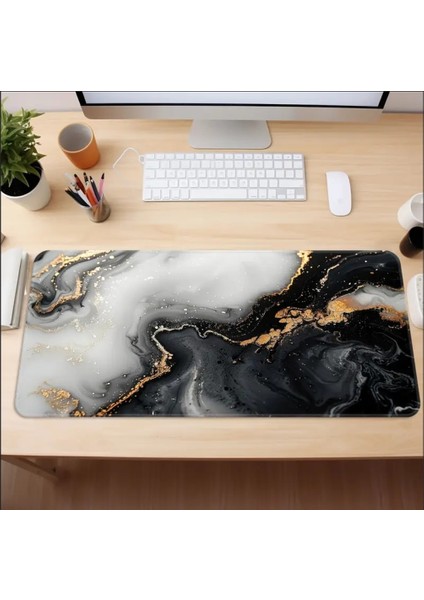 65X25 cm Yaldızlı Mermer Tasarımı Kaydırmaz Taban Speed Yüzey Oyuncu Mouse Pad Gaming indirimleri