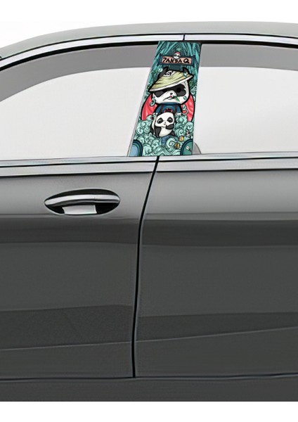 Araç Kapı Direk Kaplama Folyosu Desenli (Sağ Sol Takım) Uyumlu (2 Adet) - 22X50 cm