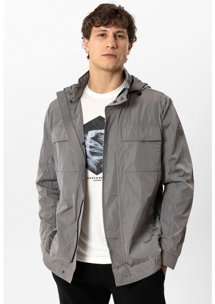 Gri Regular Fit Kapüşonlu Mont modelleri