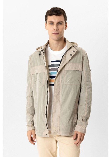 Bej Regular Fit Kapüşonlu Mont fiyatları