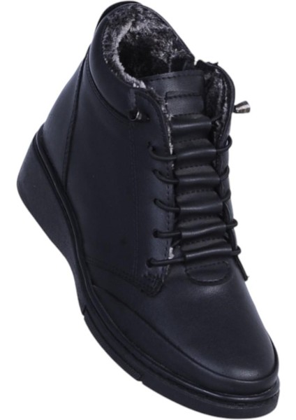 Estelle 770 Cilt Siyah Kadın Içi Kürklü Düz Bot