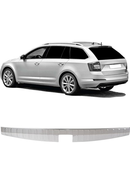 Skoda Octavia 3 Station Wagon Uyumlu 2013-2020 Krom Bagaj Iç Eşiği Paslanmaz Çelik