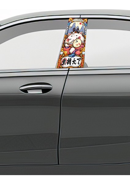 Araç Kapı Direk Kaplama Folyosu Desenli (Sağ Sol Takım) (2 Adet) - 22X50 cm