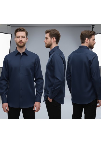 Erkek Geniş Kalıp Klasik Uzun Kollu Poplin Gömlek fiyatları