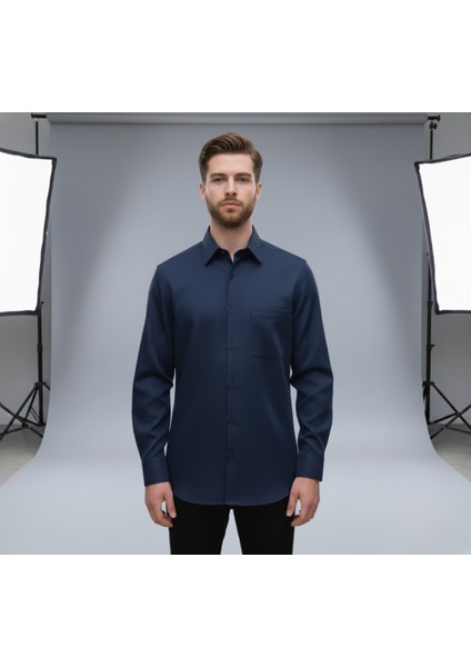 Erkek Geniş Kalıp Klasik Uzun Kollu Poplin Gömlek modelleri