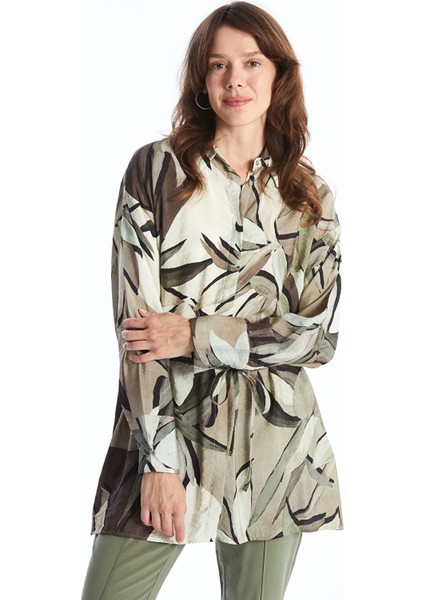 Yeni Sezon Desenli Kadın Gömlek Tunik