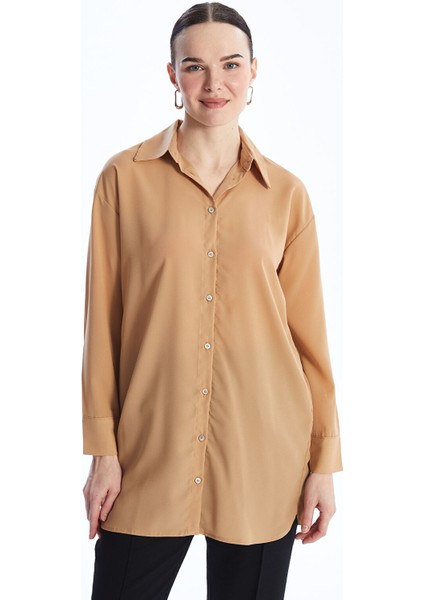 Yeni Sezon Düz Uzun Kollu Oversize Kadın Gömlek Tunik