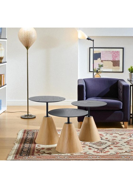 Üçlü Yuvarlak Mantar Zigon Sehpa Seti NO:451 | Salon Sehpa Takımı fırsatları