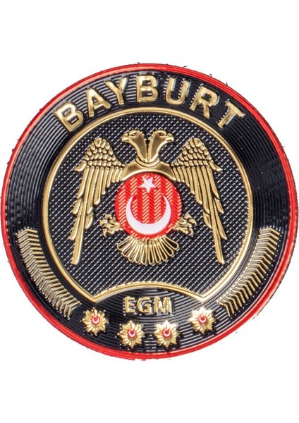 Bayburt Çevik Kuvvet Polis Kol Arması 3D Plastik Tpu, Yeni Tip, Cırtlı, Standart Ölçü,