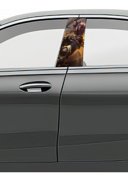 Araç Kapı Direk Kaplama Folyosu Desenli Sağ Sol Takım 2 Adet 22X50 cm