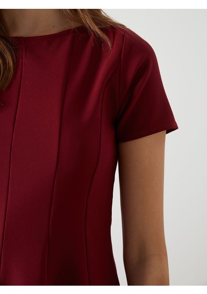 Yeni Sezon Bisiklet Yaka Kadın Mini Elbise modelleri