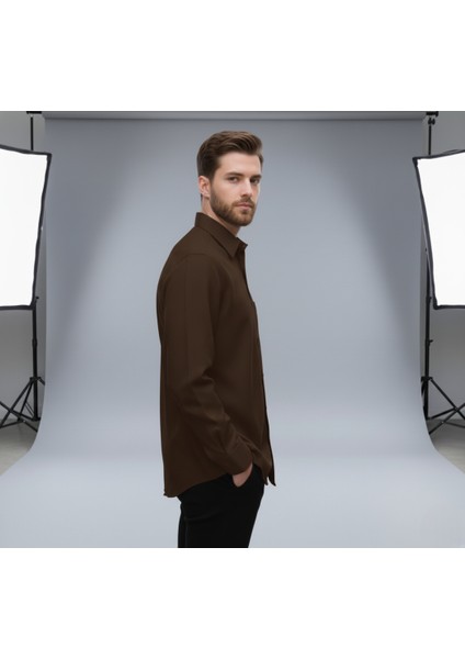 Erkek Geniş Kalıp Klasik Uzun Kollu Poplin Gömlek fiyatları