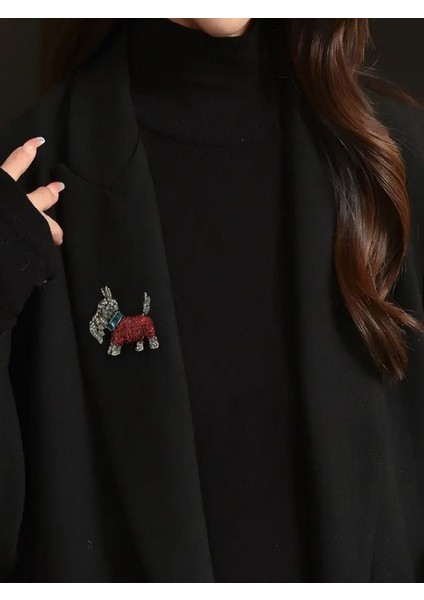 Taşlı Şirin Terrier Köpek Broşu fiyatları