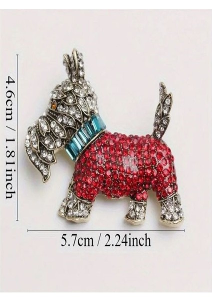 Taşlı Şirin Terrier Köpek Broşu modelleri