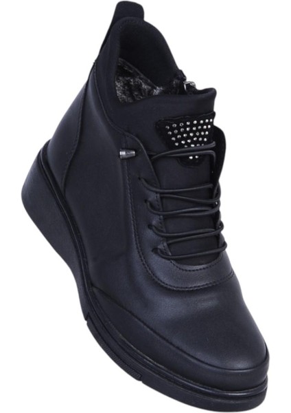 Estelle 840 Cilt Siyah Kadın Içi Kürklü Düz Bot