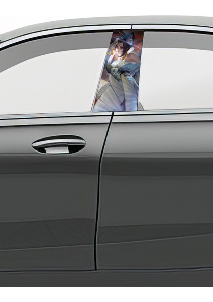 Araç Kapı Uyumlu Direk Kaplama Folyosu Desenli (Sağ Sol Takım) (2 Adet) - 22X50 cm