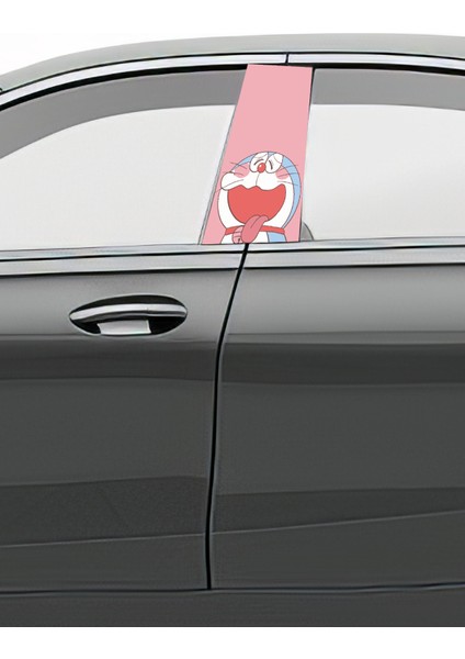 Araç Kapı Direk Kaplama Folyosu Desenli (Sağ Sol Takım) (2 Adet) - 22X50 cm