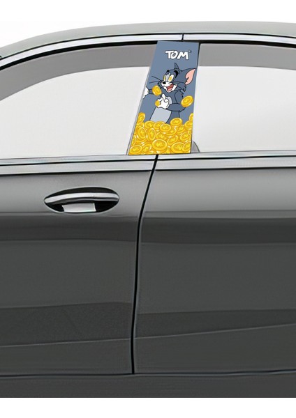 Araç Kapı Direk Kaplama Folyosu Desenli Sağ Sol Takım 2 Adet 22X50 cm