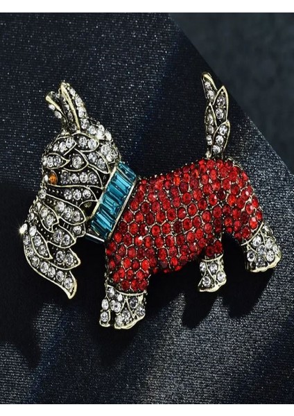 Taşlı Şirin Terrier Köpek Broşu indirimleri