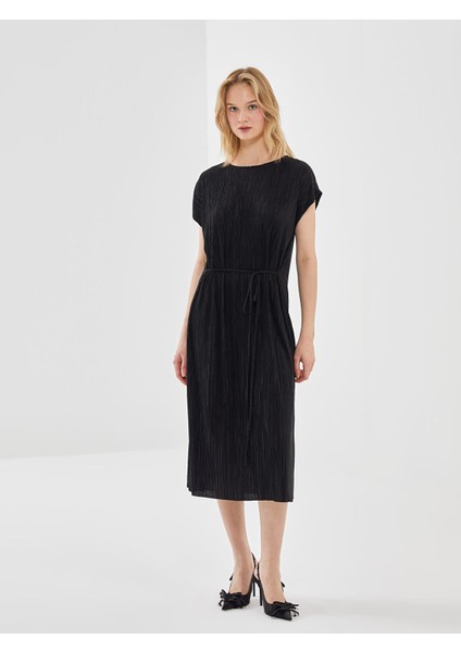 Yeni Sezon Bisiklet Yaka Dokulu Elbise