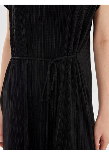 Yeni Sezon Bisiklet Yaka Dokulu Elbise modelleri