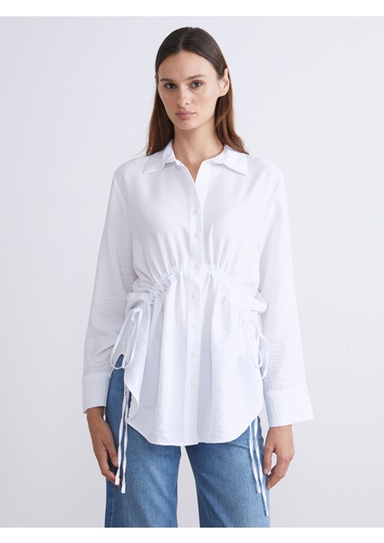 Yeni Sezon Bağlama Detaylı Kadın Gömlek Tunik