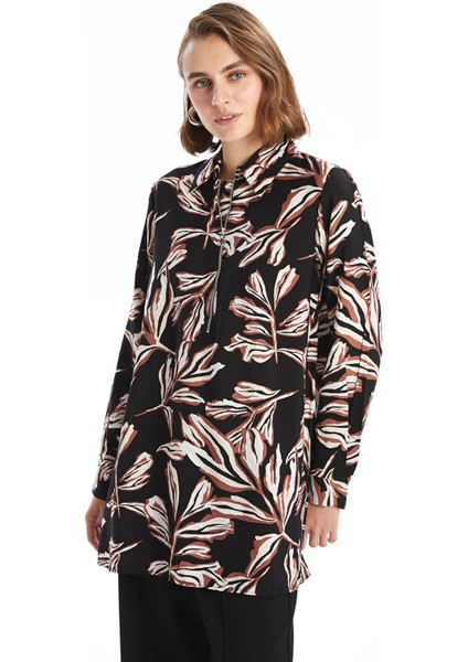 Yeni Sezon Desenli Kadın Gömlek Tunik
