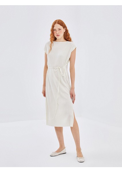 Yeni Sezon Bisiklet Yaka Dokulu Elbise