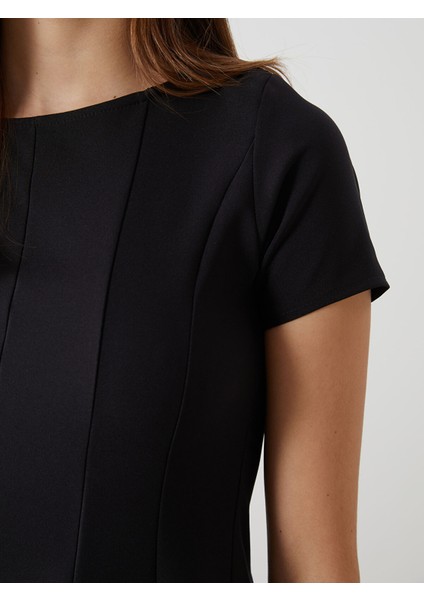 Yeni Sezon Bisiklet Yaka Kadın Mini Elbise modelleri