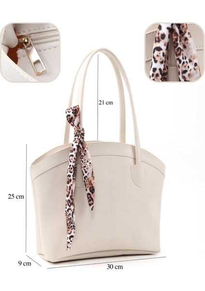 Krem SHK274 Suni Deri Fermuarlı Tek Bölmeli Fular Hediyeli El,kol ve Omuz Çantası fırsatları