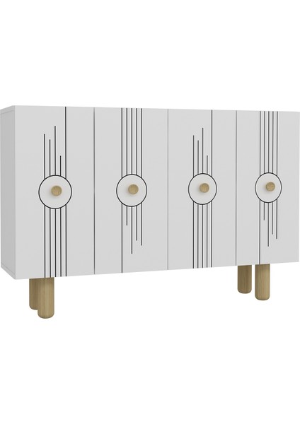 Frauddd (KM120) Bohem Konsol , Çok Amaçlı Dolap -Beyaz-Beyaz modelleri