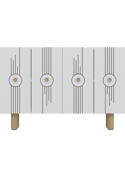 Frauddd (KM120) Bohem Konsol , Çok Amaçlı Dolap -Beyaz-Beyaz fırsatları