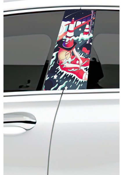 Araç Kapı Direk Kaplama Folyosu Desenli (Sağ Sol Takım) (2 Adet) - 22X50 cm fiyatları