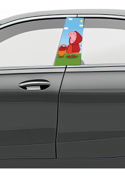 Araç Kapı Direk Kaplama Folyosu Desenli (Sağ Sol Takım) (2 Adet) - 22X50 cm